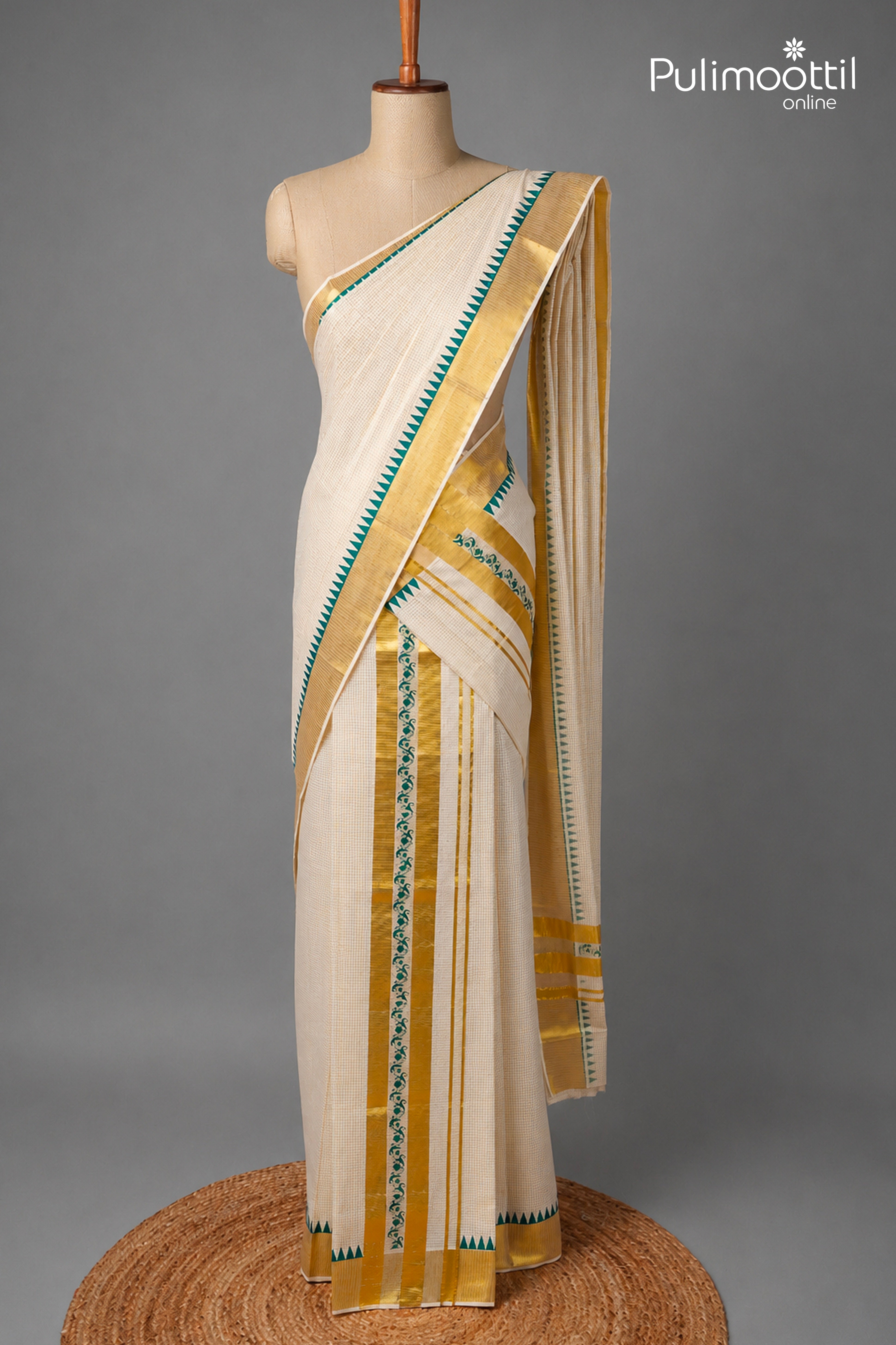 Onam Special Kerala Traditional Grid Check Set Mundu