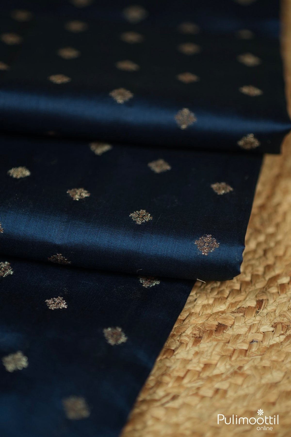 German Blue Color Chanderi Silk Saree