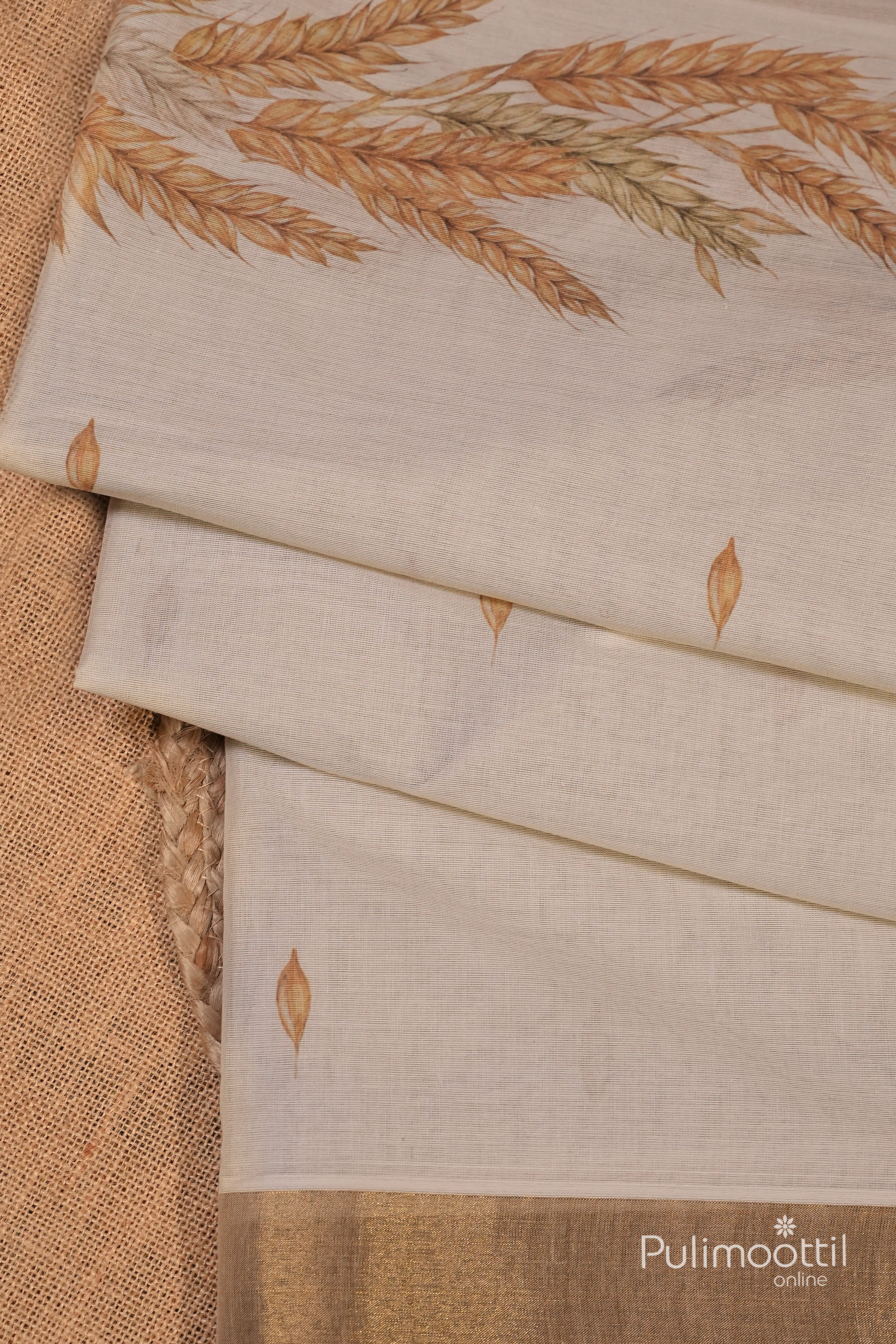 Offwhite Colour Kerala Traditional Cotton Set Saree