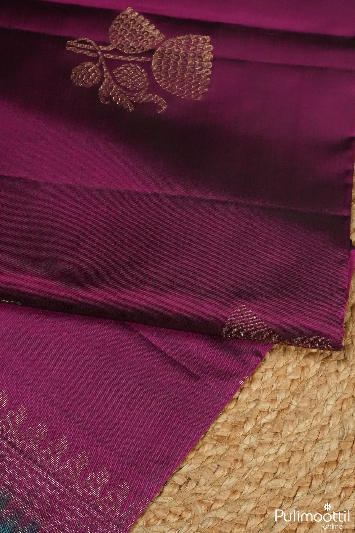 Magenta Colour Kanchipuram Soft Silk Saree
