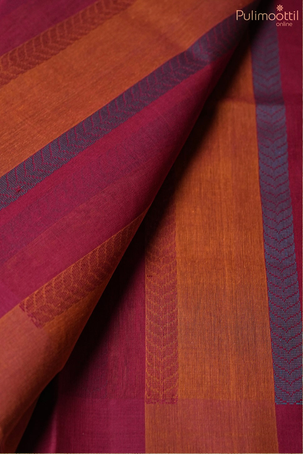 Dark Pink Colour Handloom Cotton Saree.