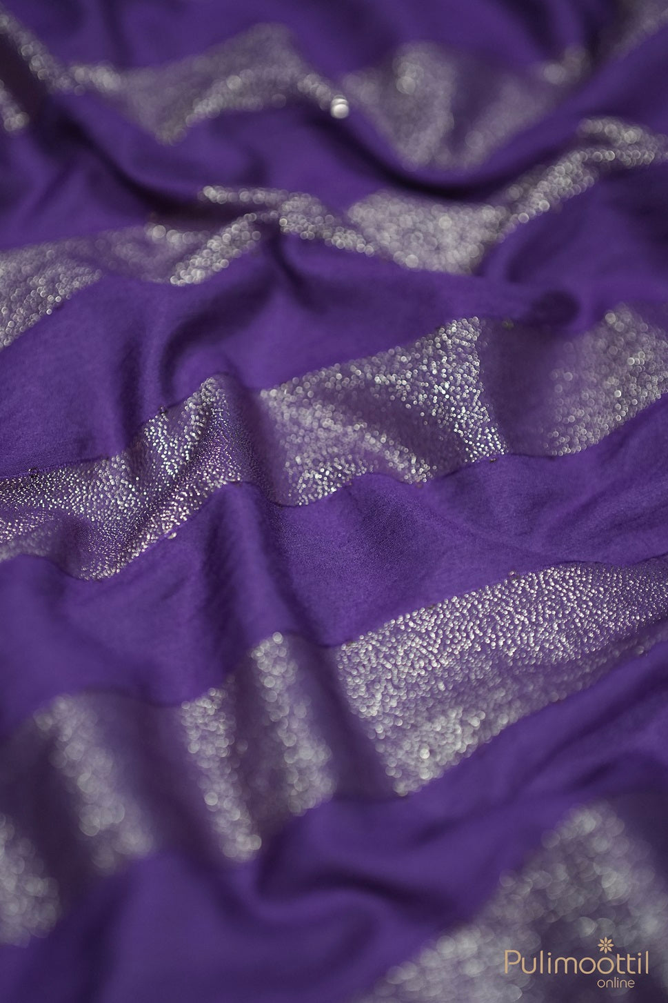 Purple Colour Semi Chanderi Fabric