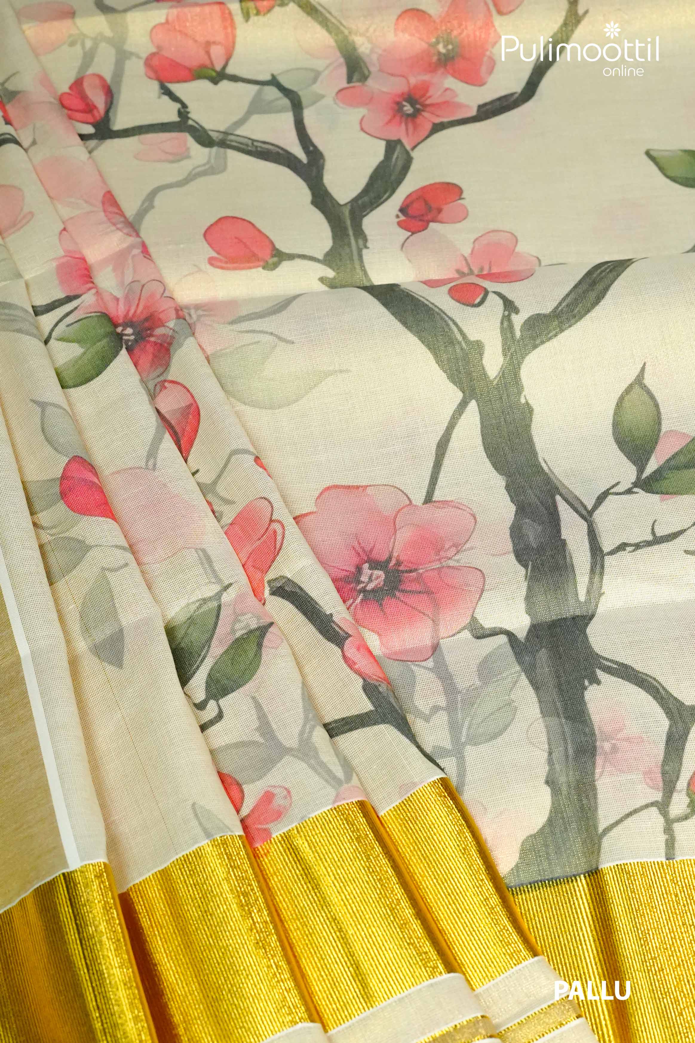 Golden Tissue Kerala Set Saree.