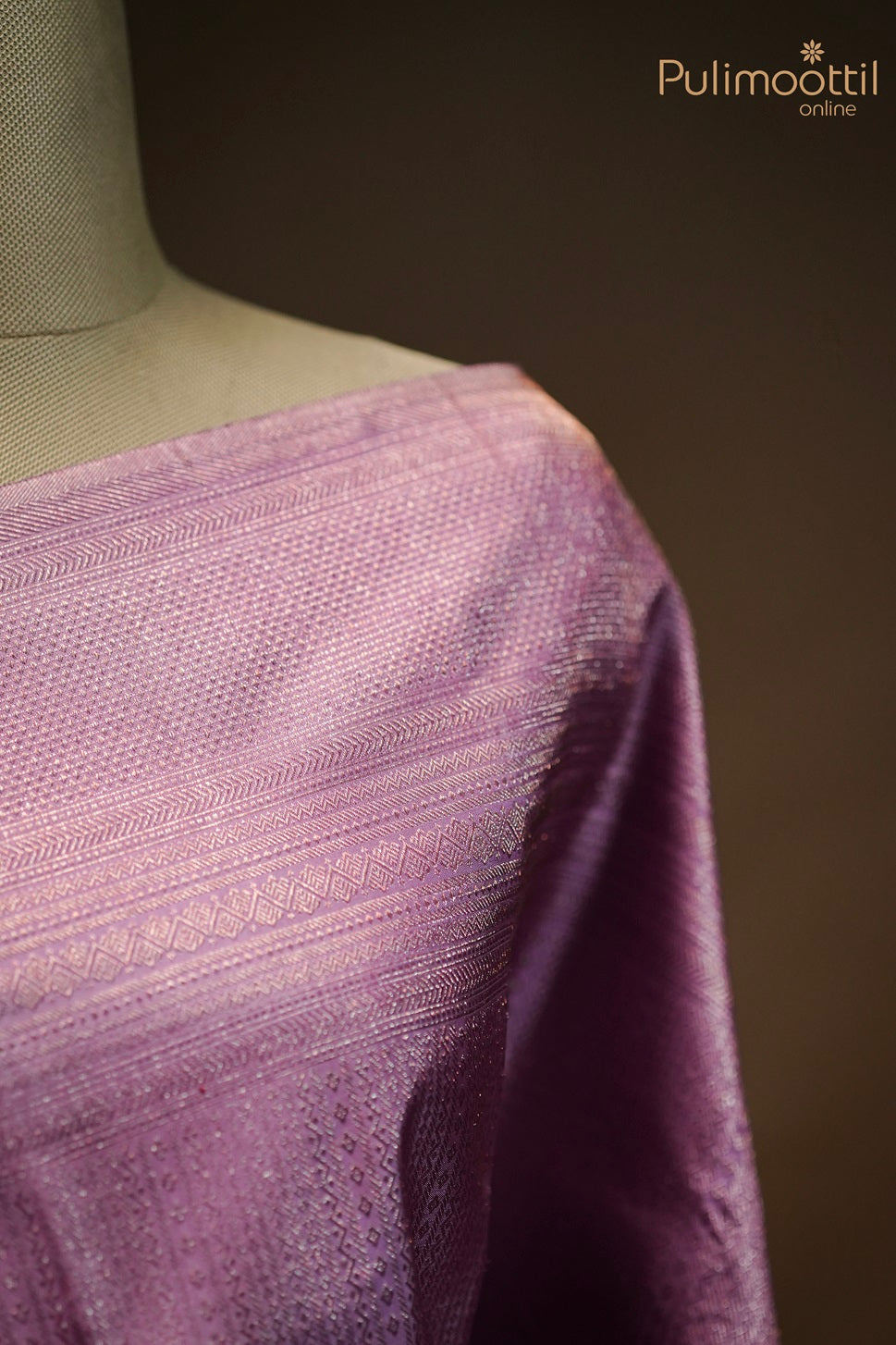 Pink Lvender Colour Kanchipuram Brocade Saree.