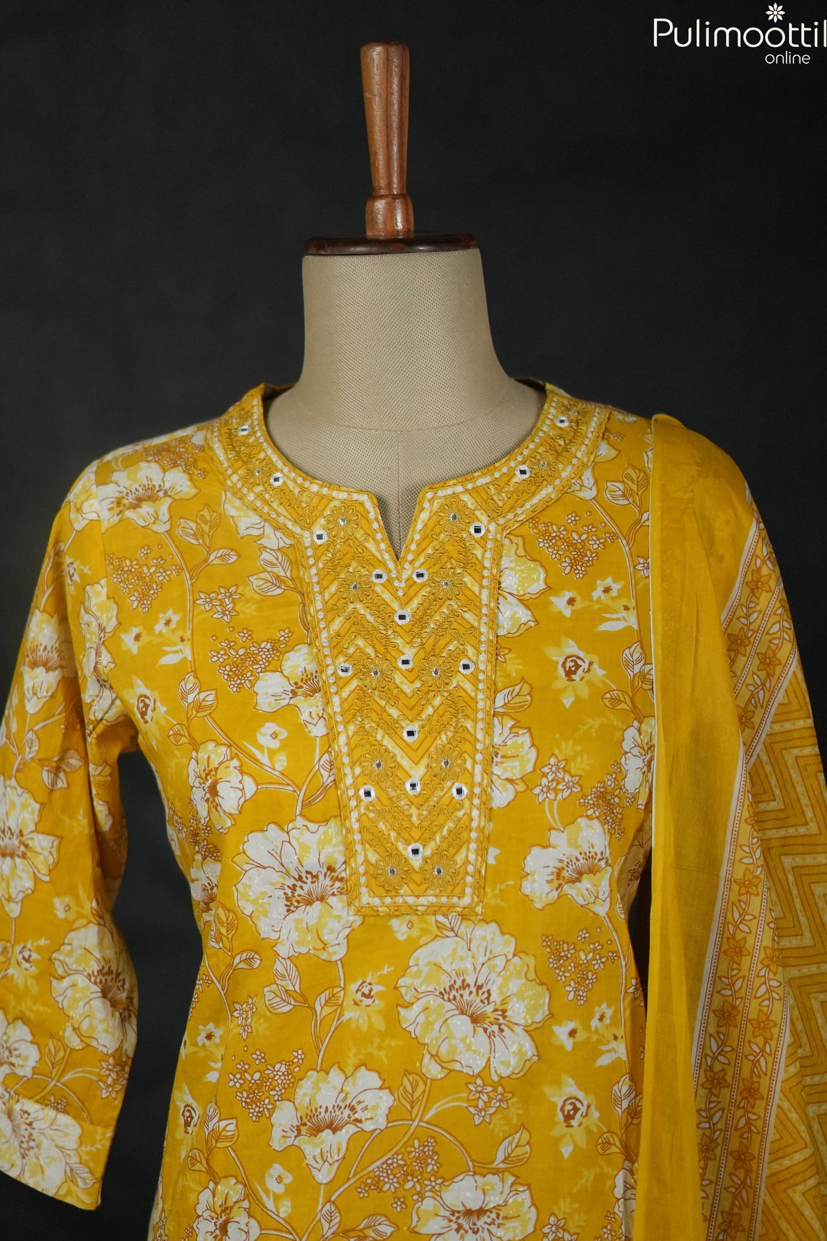 Yellow cotton kurti set3