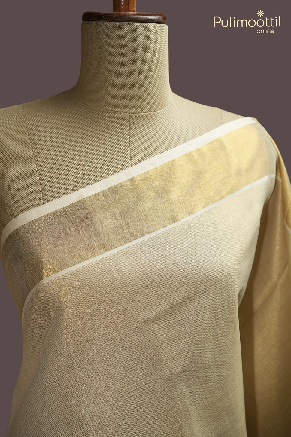 Kerala Traditional Golden Tissue Set Saree