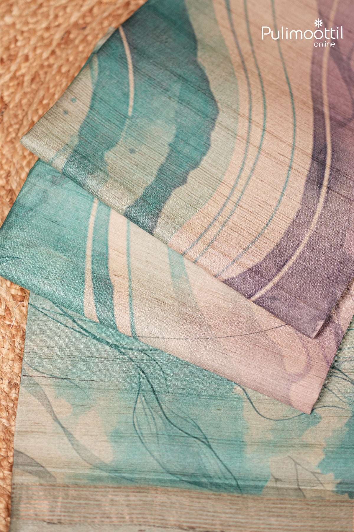 Multicolour Tussar & Jute Silk Saree