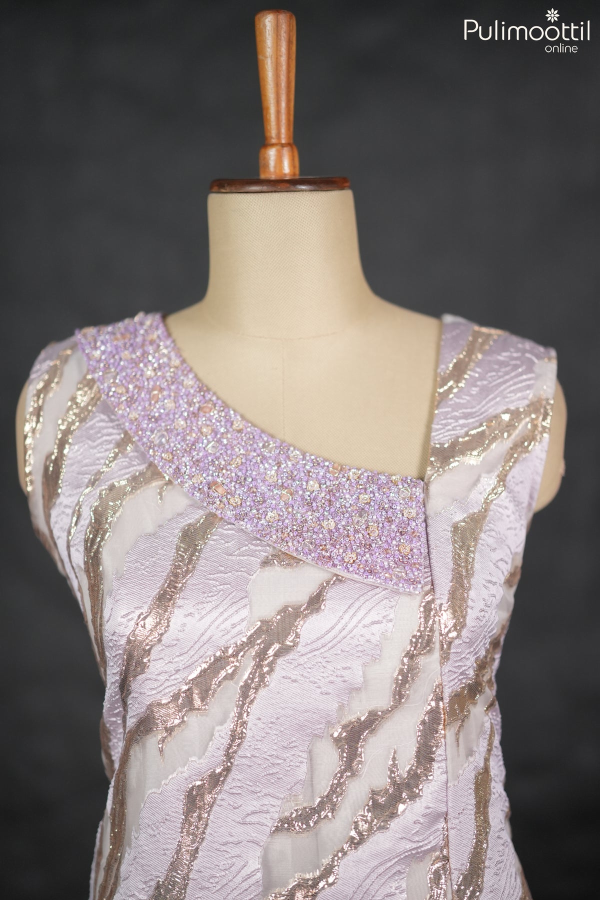 Lavender Color Turkish organza A-line kurti