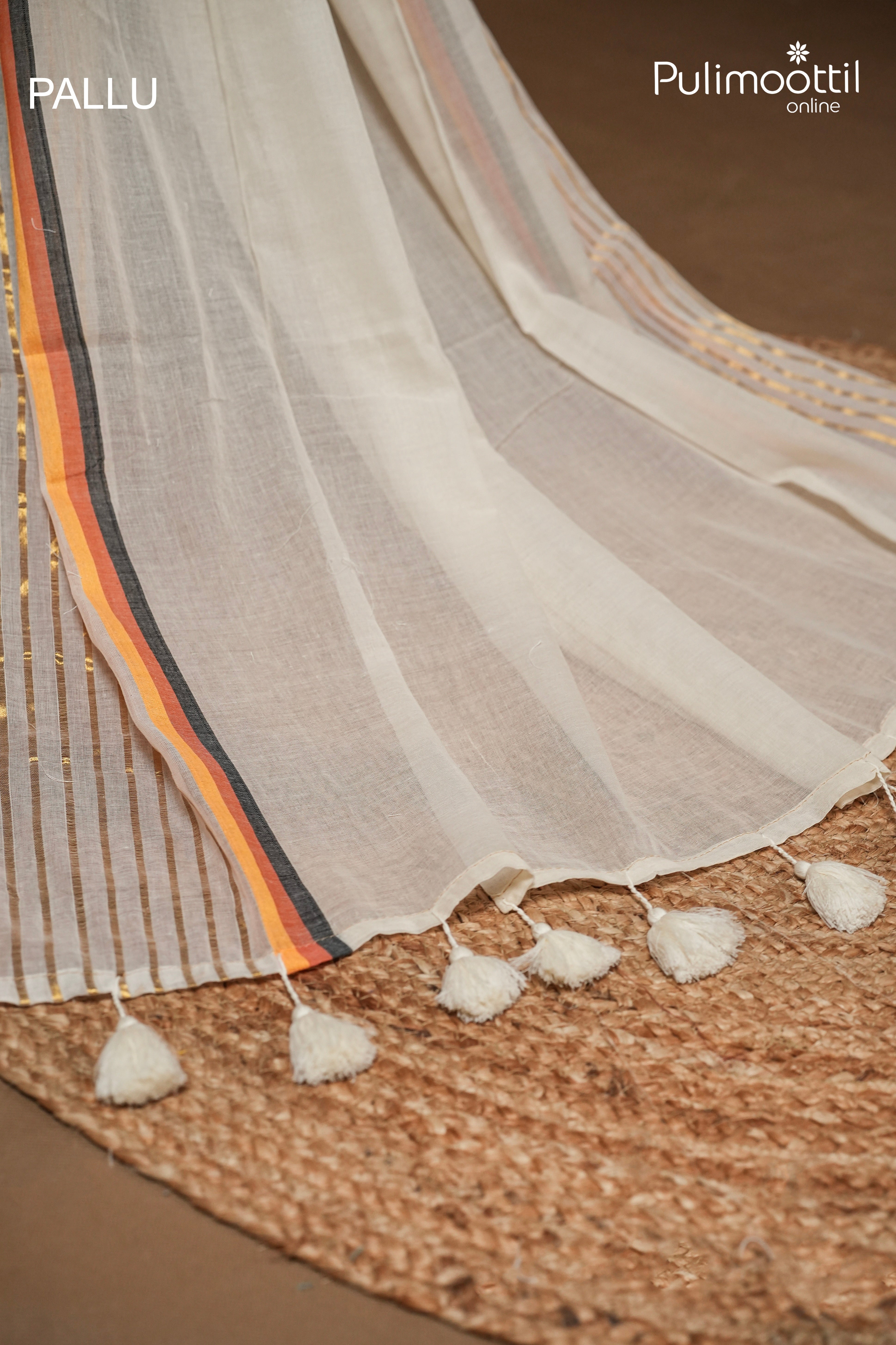 OffWhite Colour Mul Cotton Saree