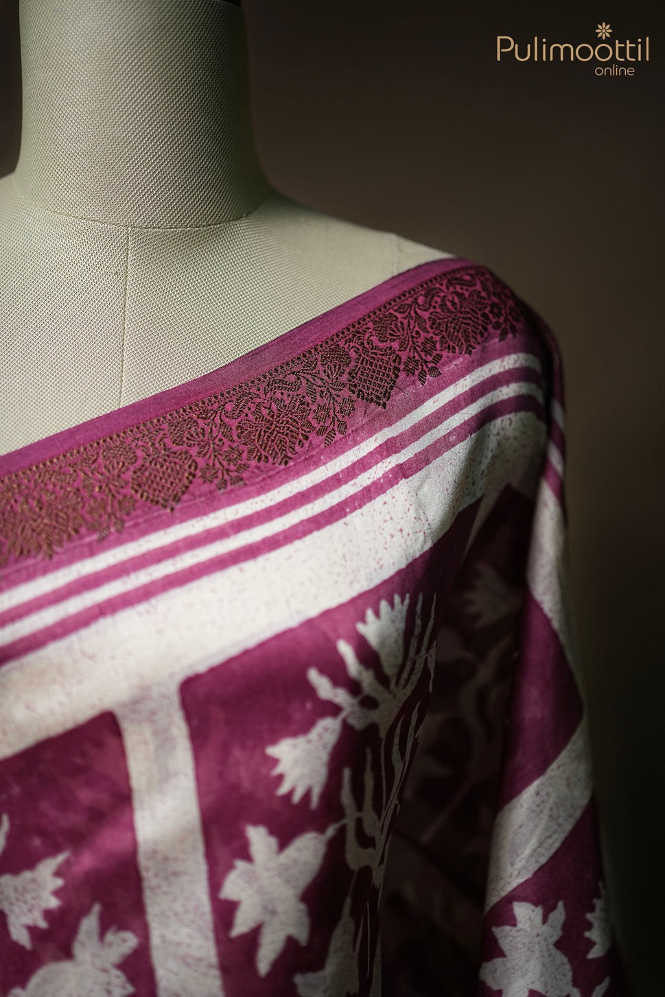 Onion Pink Colour Chanderi Saree.