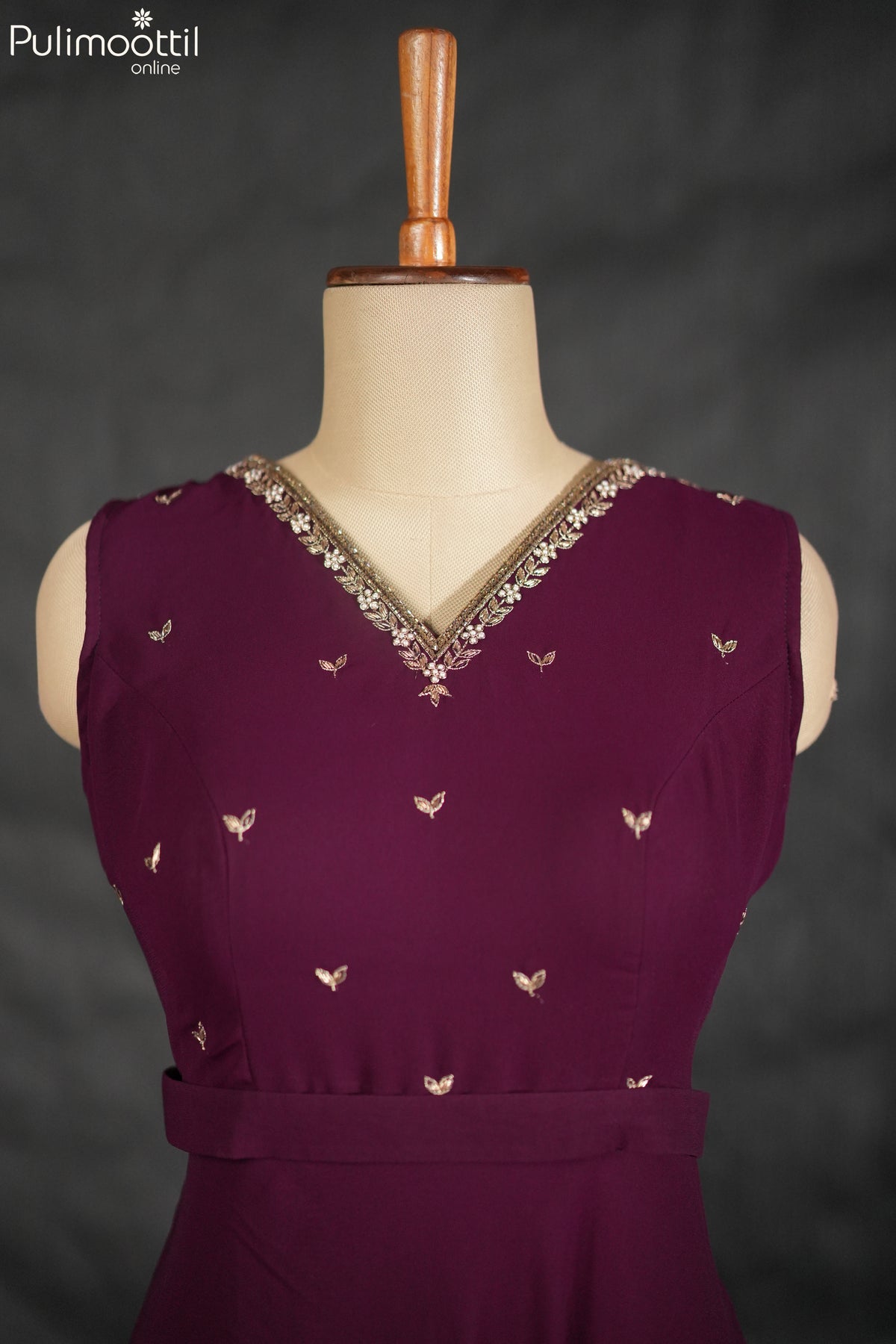 Purple georgette gown3