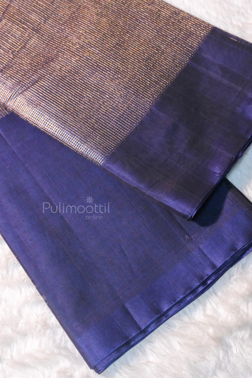 Navy Blue Colour Cotton Silk Saree