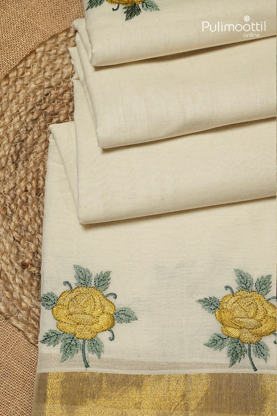 Offwhite Colour Kerala Traditional Cotton Set Saree