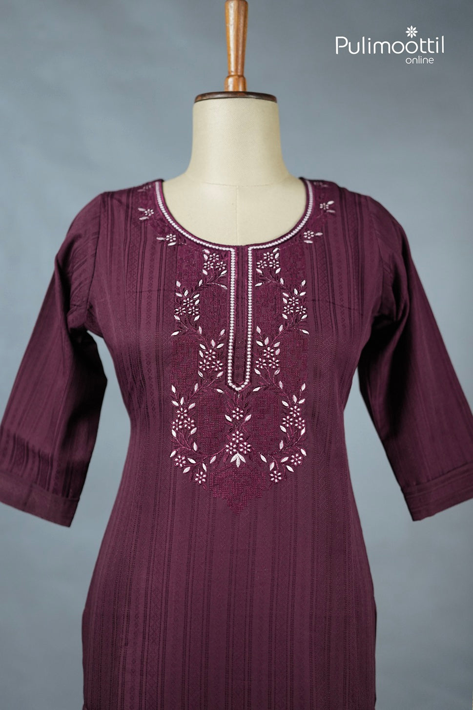 Purple Colour Cotton Kurti