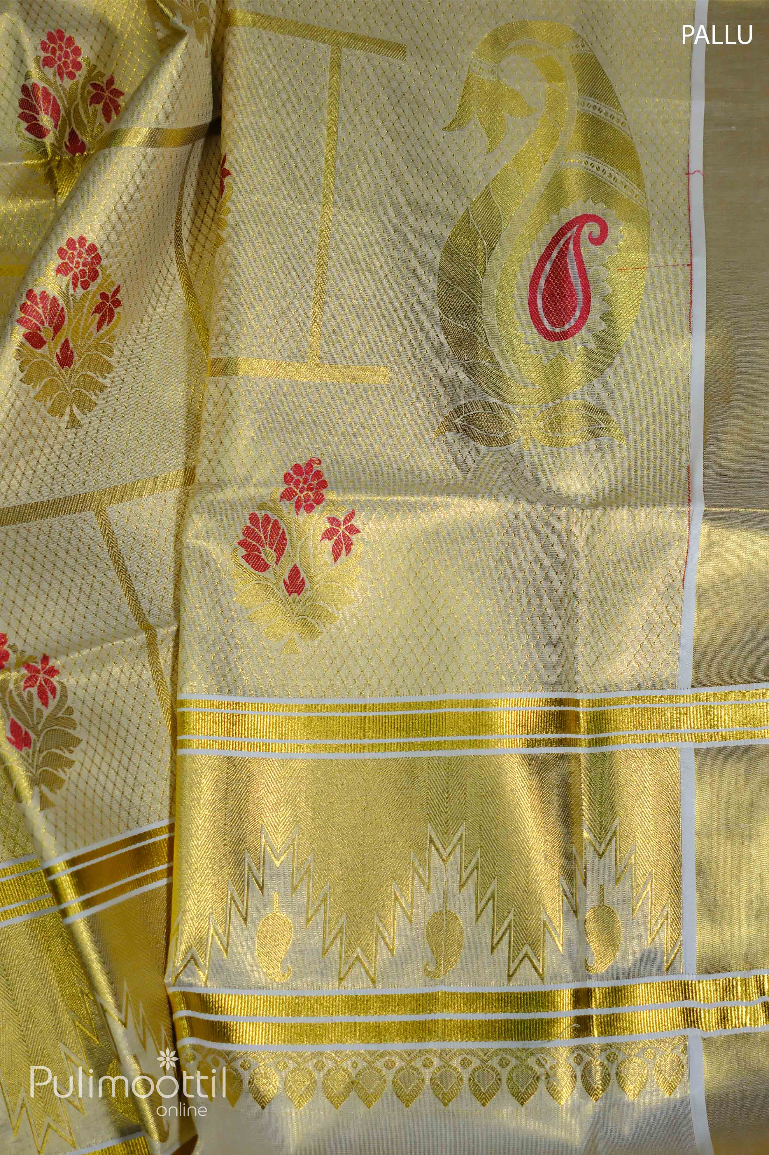 Golden Tissue Kerala Onam Set Saree