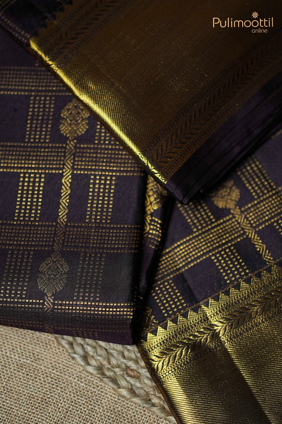 Dark Purple Colour Kanchipuram Designer Saree