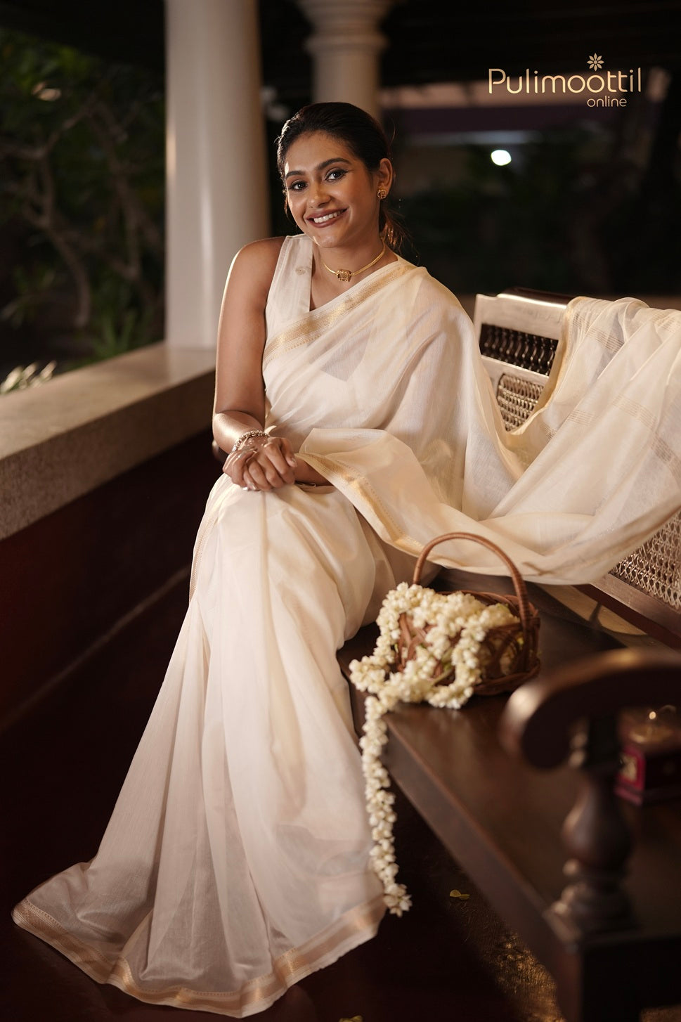 Offwhite Colour Chanderi Saree