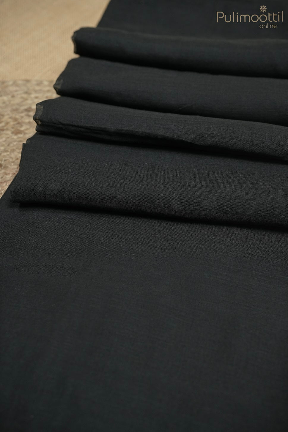Black Colour Mul Cotton Saree