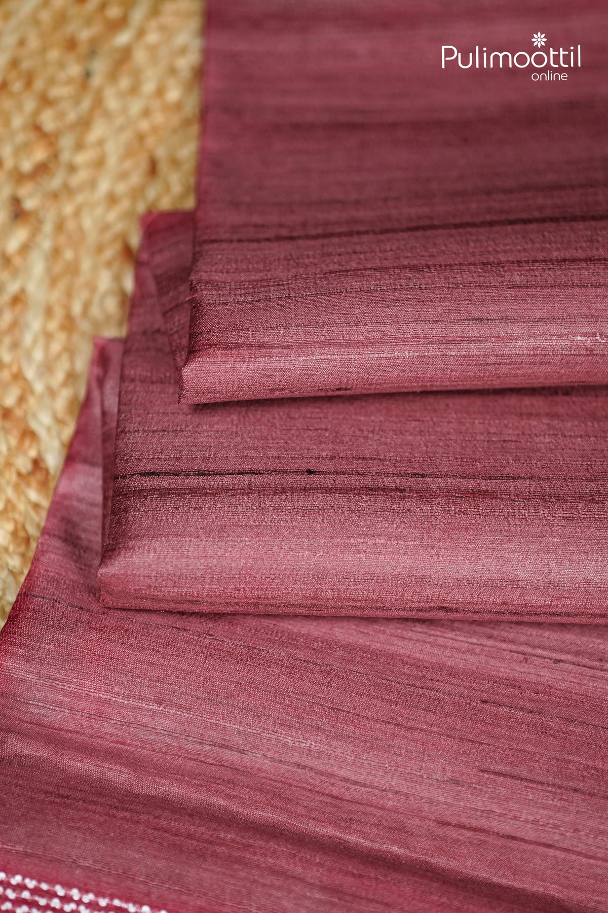 Pastel Wine Colour Jute Silk Saree