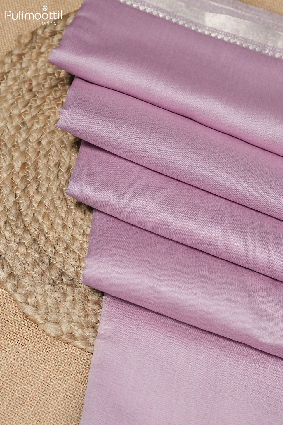 Lavender Colour Semi Chanderi Saree