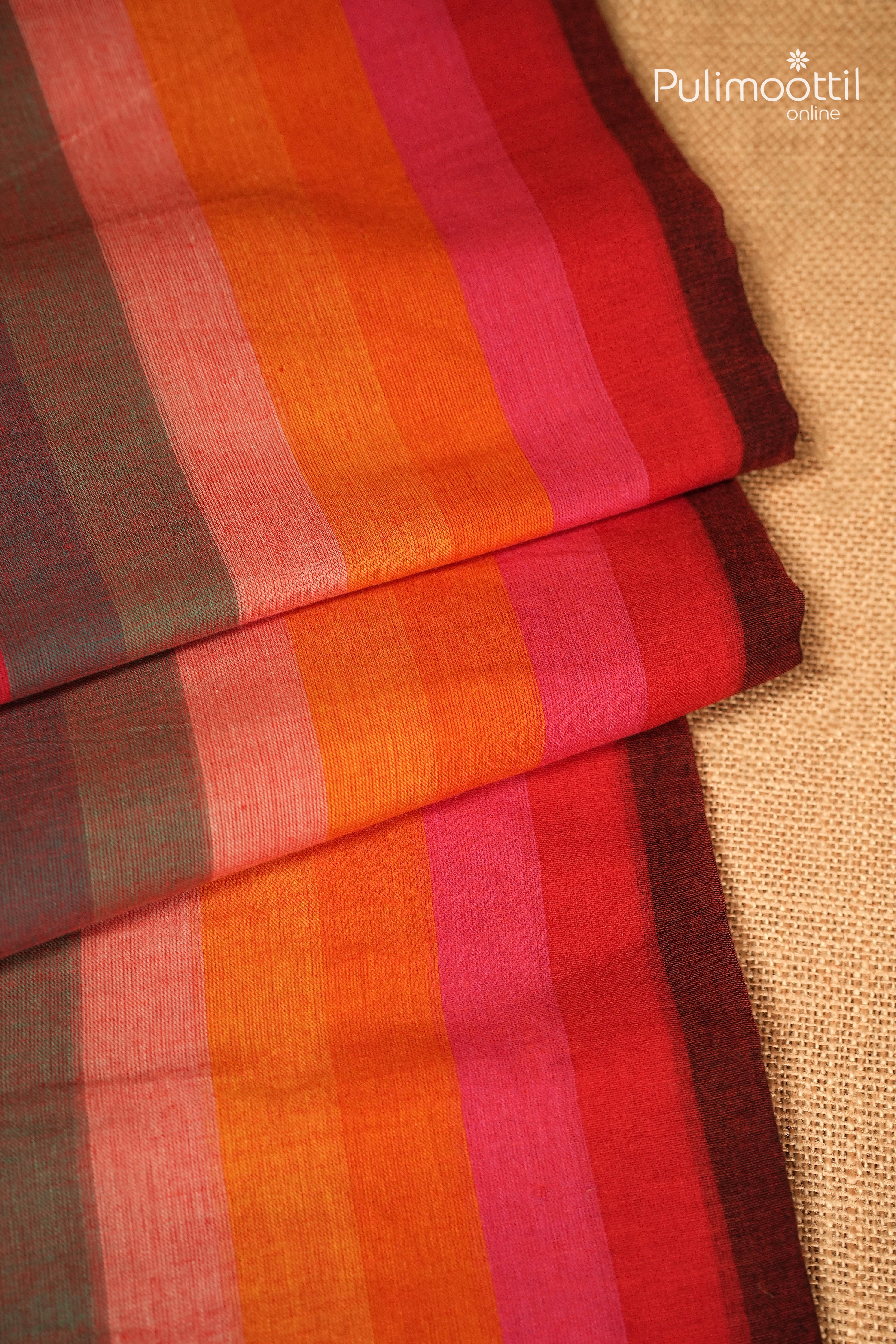 Maroon Colour Mul cotton Saree