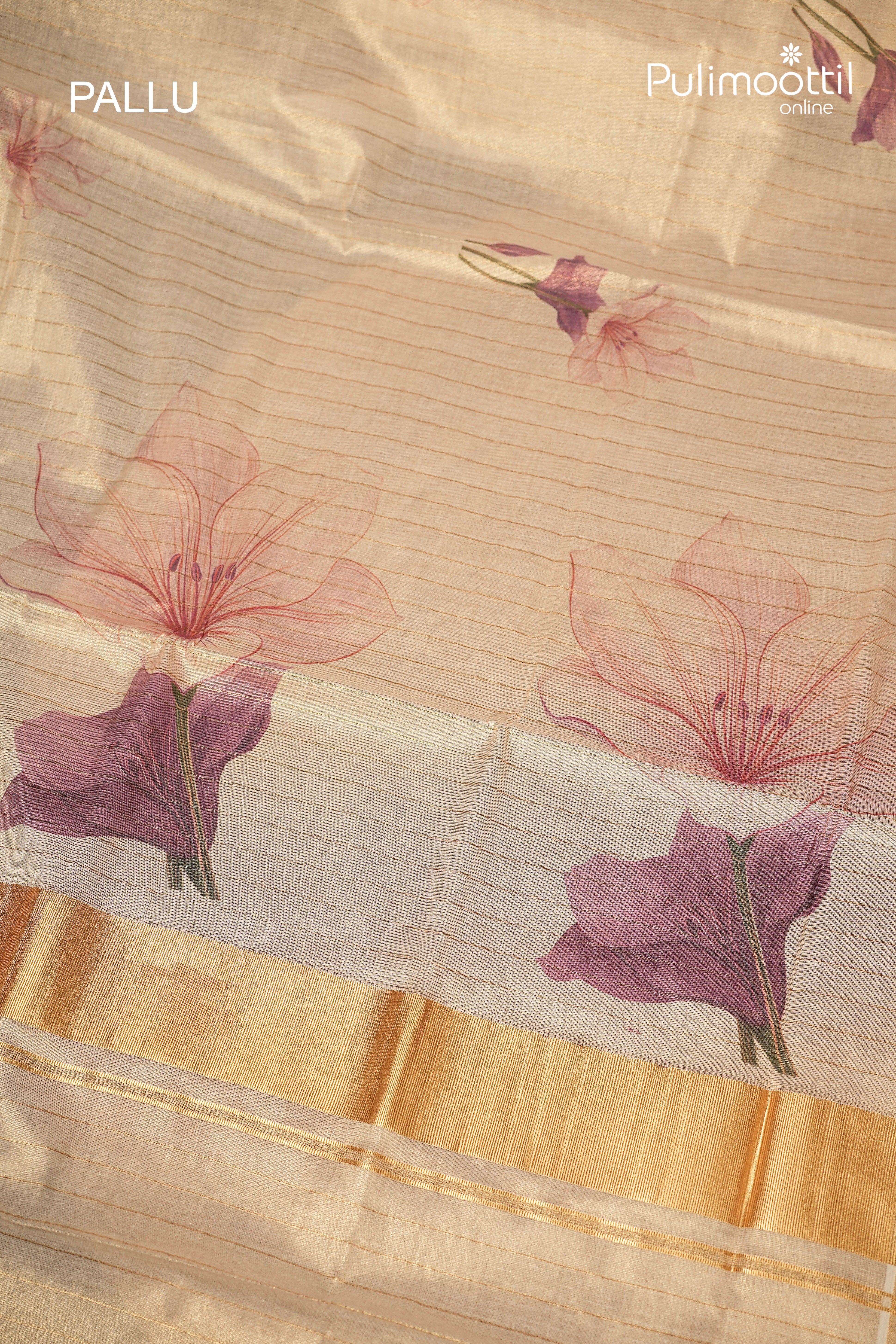 Kerala Traditional Golden Tissue Set Saree