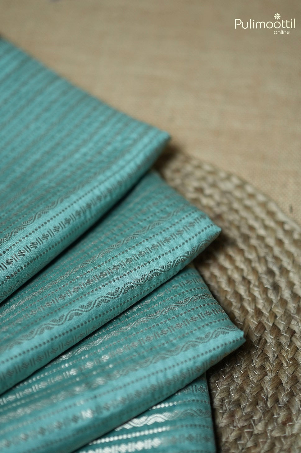 Pastel Blue Chiniya Silk Saree