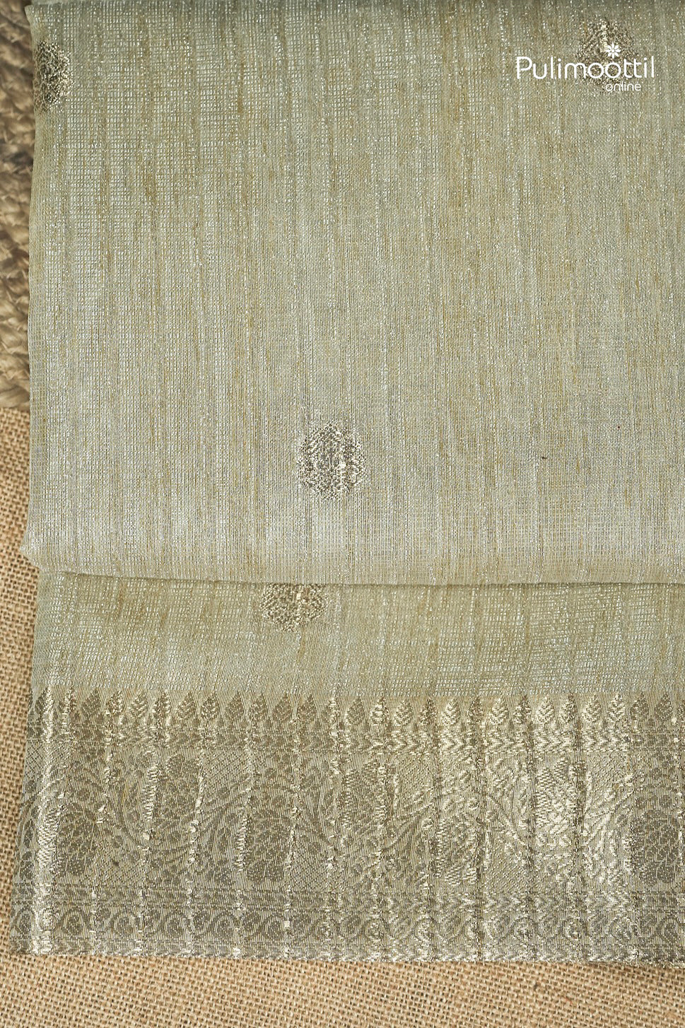 Cream Colour Semi Tissue Saree
