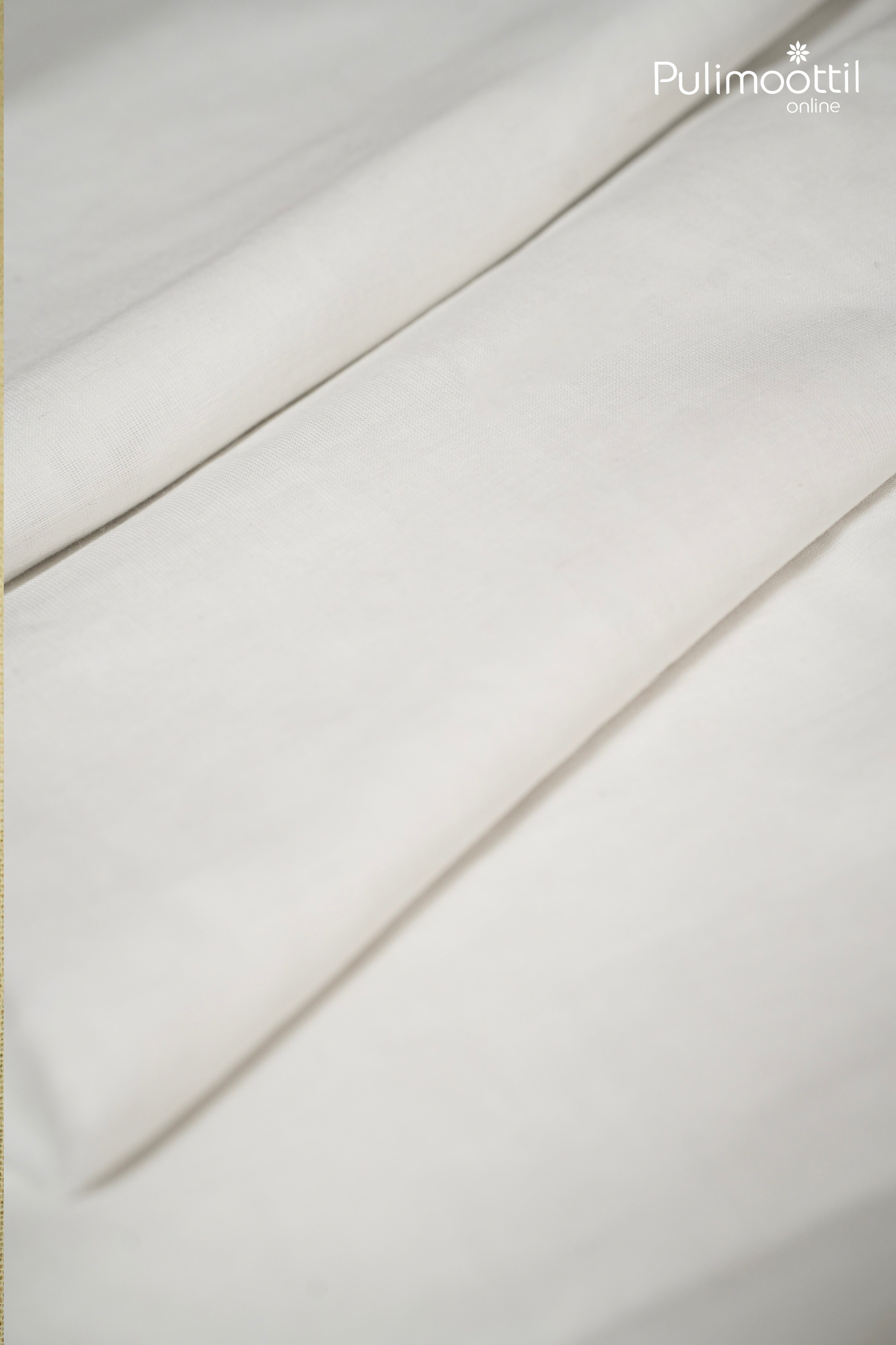 White Colour Mul Cotton Saree