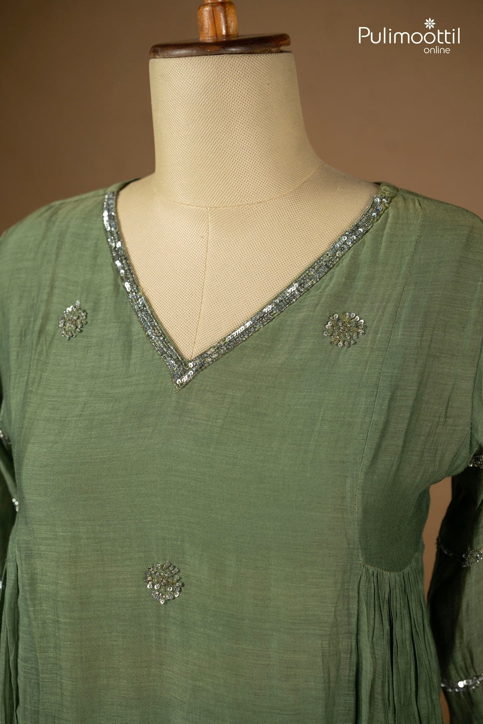 Sage Green Color A-Line Top