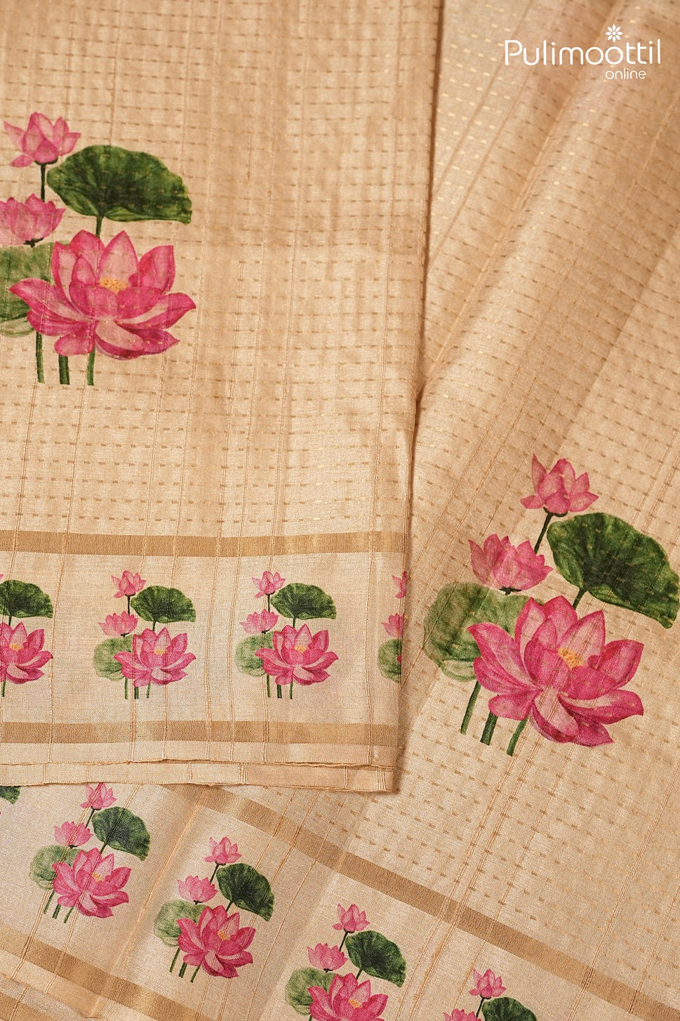 Ivory Colour Semi Jute Traditional Saree