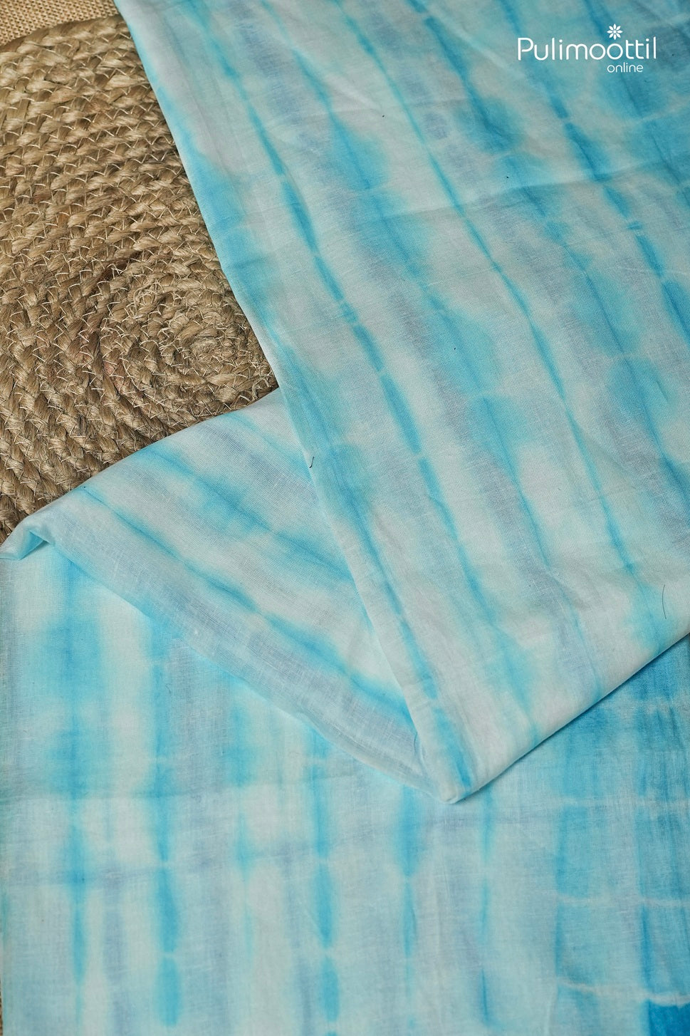 White Colour Shibori Printed Mul Cotton Saree