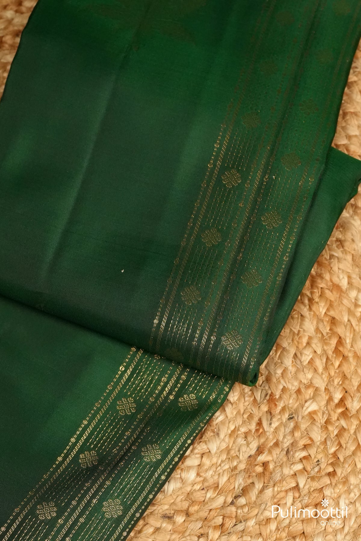 Bottle Green Colour Kanchipuram Soft Silk Saree
