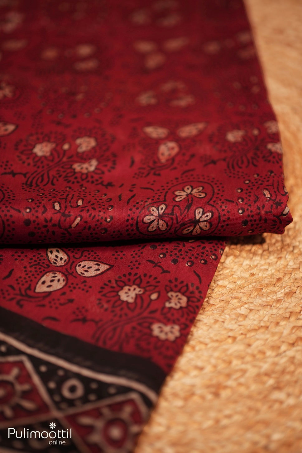 Brick Red Colour Chanderi Saree