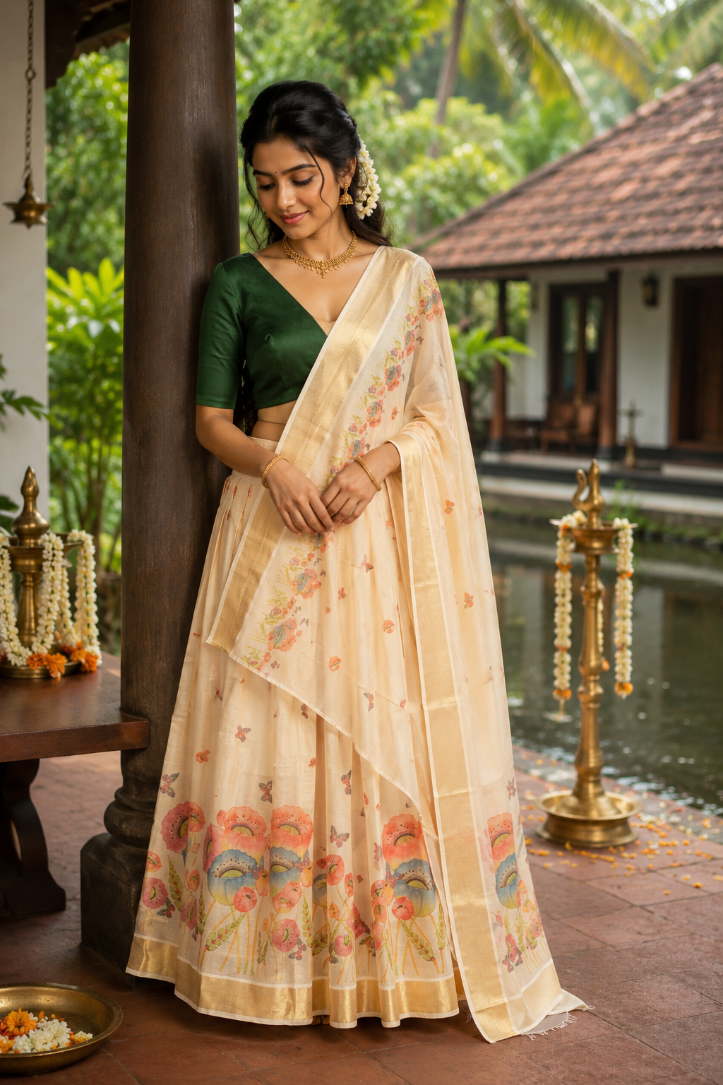 Onam Special Kerala Traditional Dhavani Set