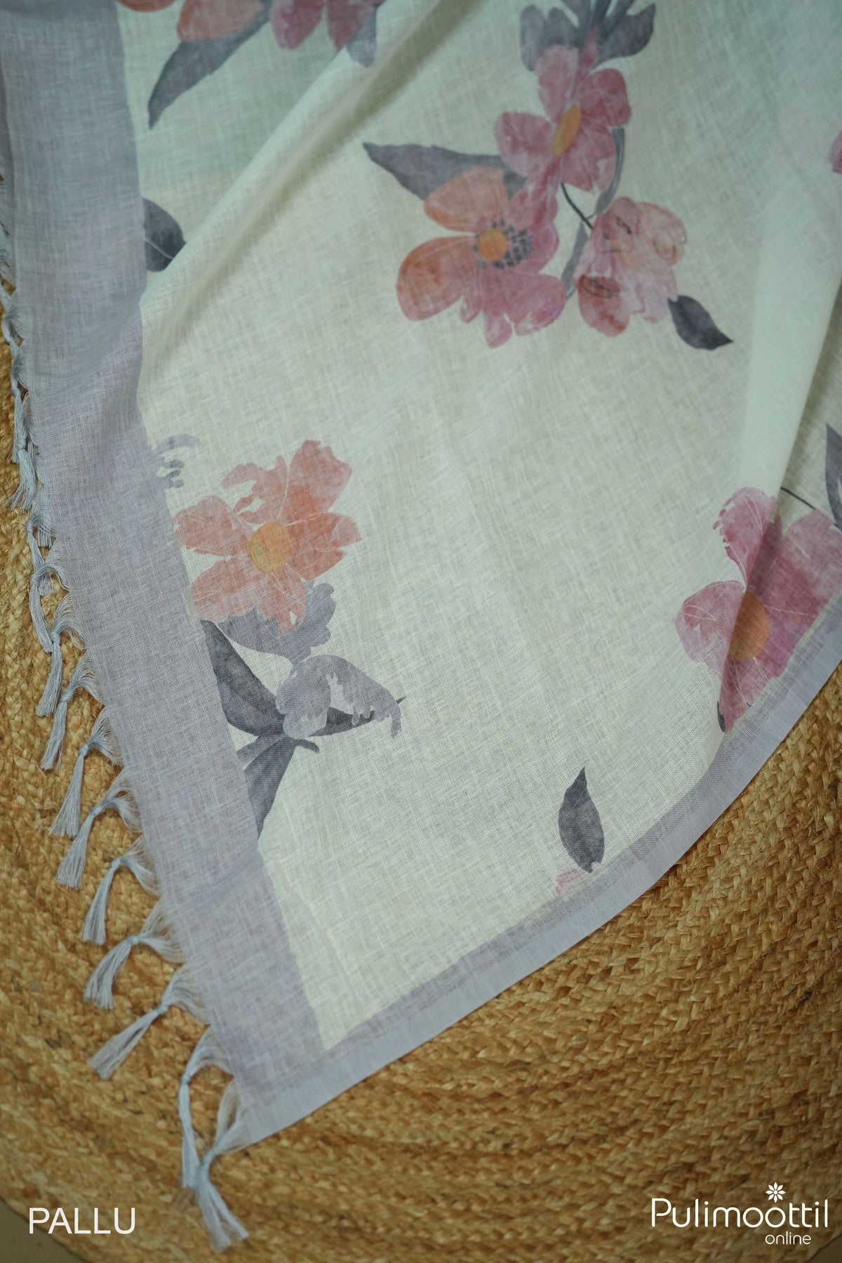 Off-White Colour Linen Saree