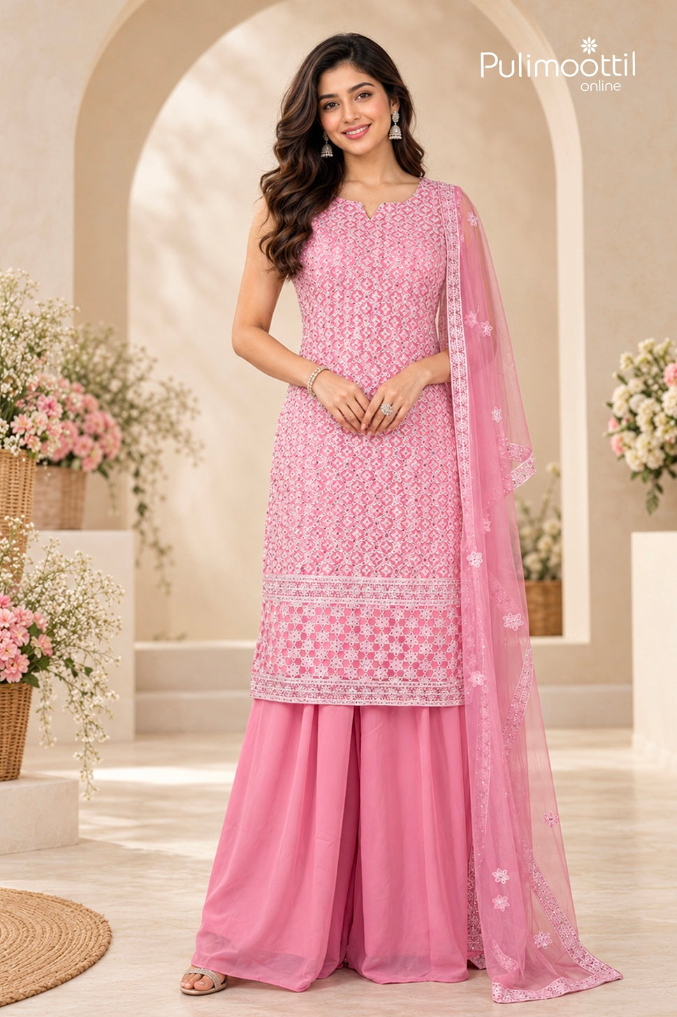 Peach Colour Churidar Set