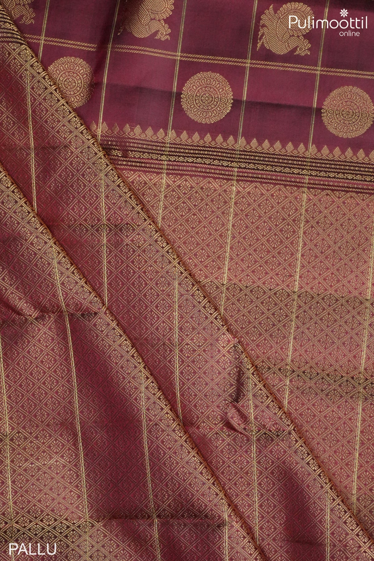 Violet Colour Kanchipuram Silk Saree.