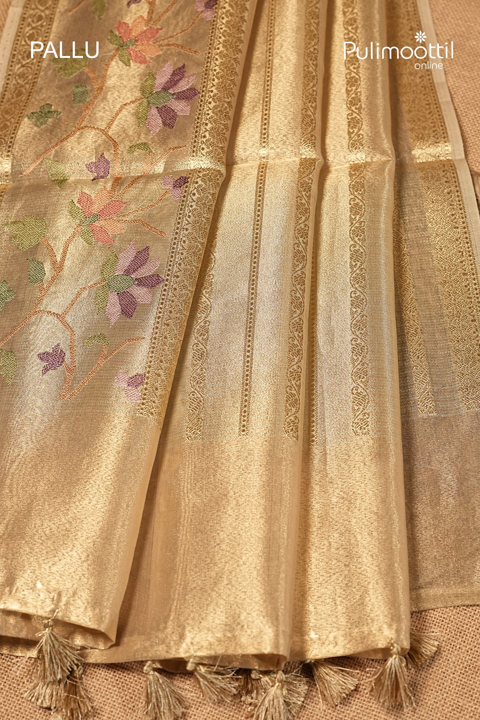 Kerala Traditional Golden Tissue Saree