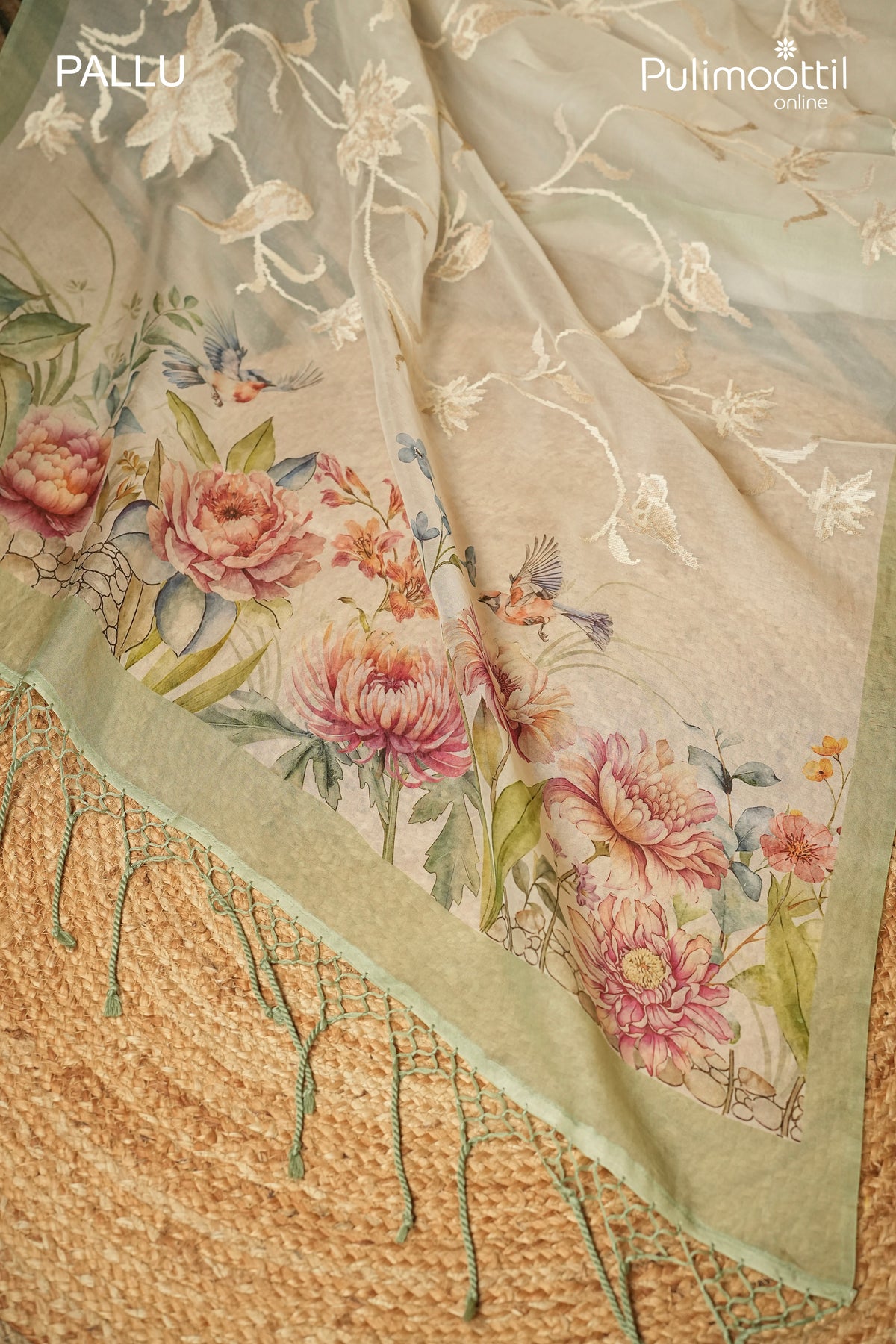 Off White Colour Organza Fancy Saree