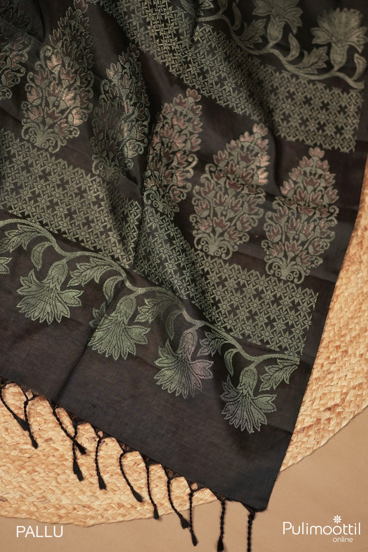Black Color Kanchipuram Soft Silk Saree