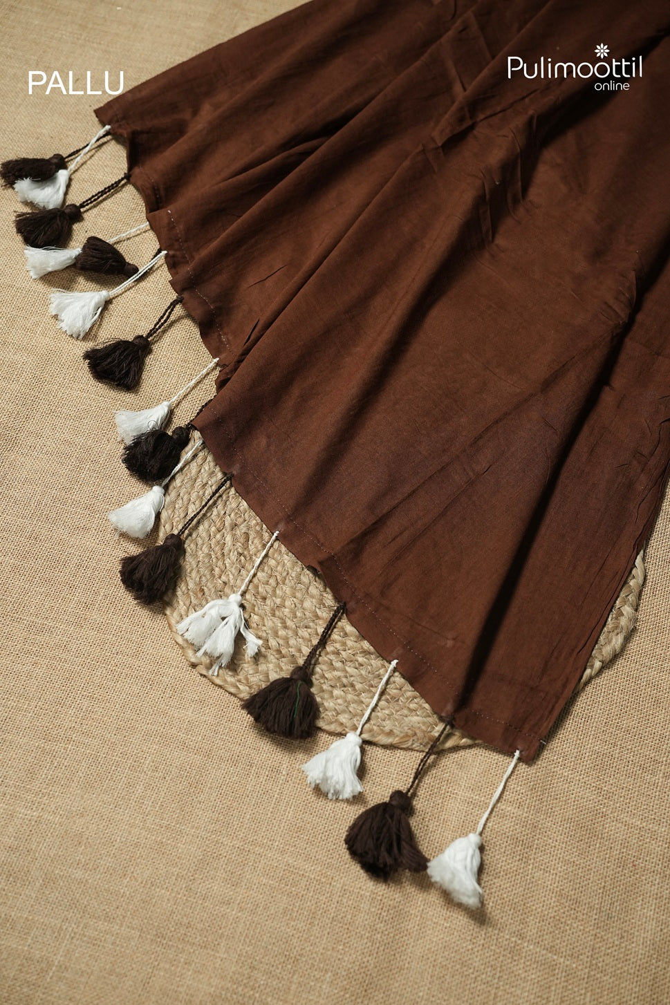 Chocolate Colour Shibori Printed Mul Cotton Saree