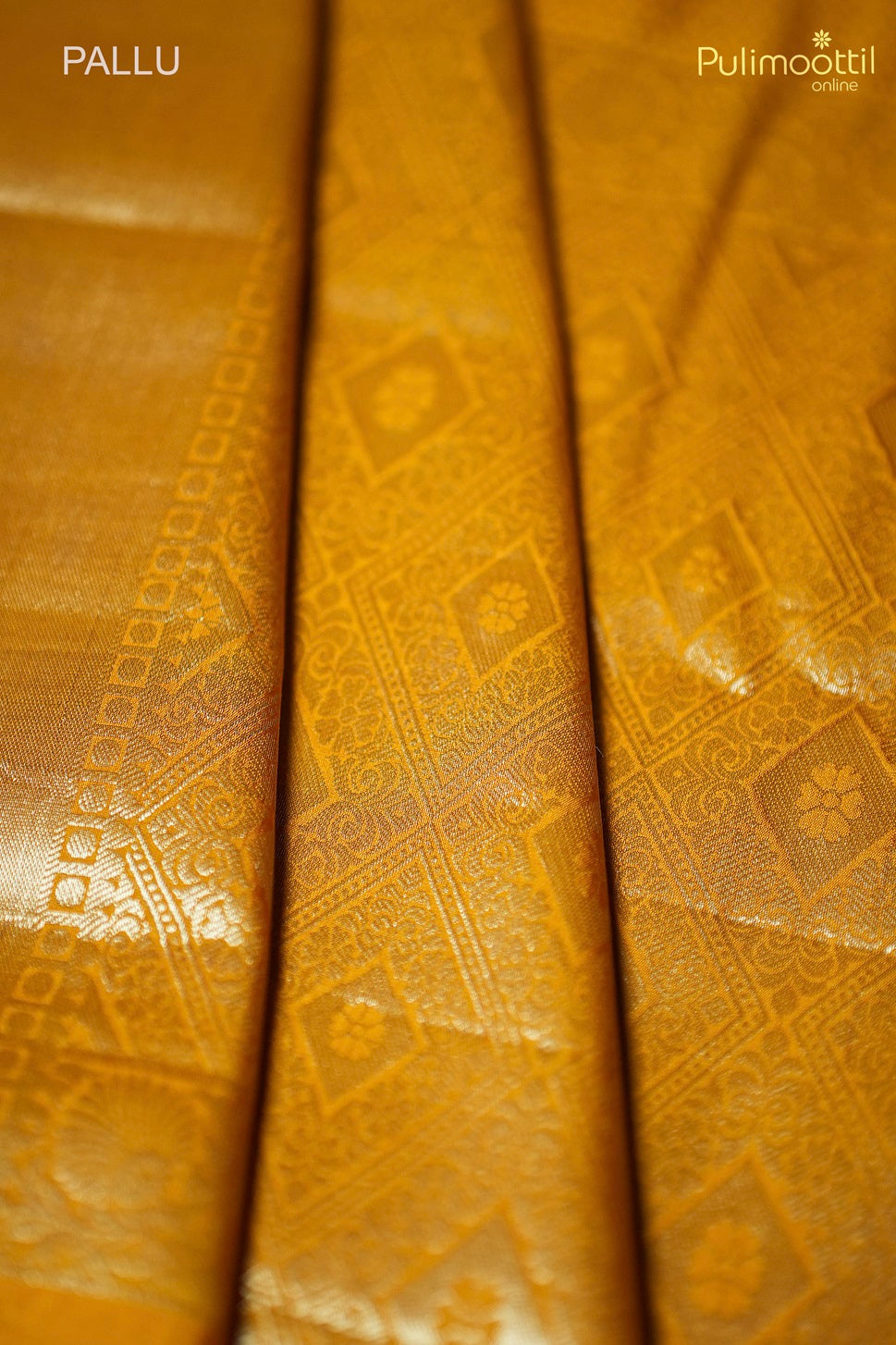 Mustard Yellow Chiniya Silk Saree.