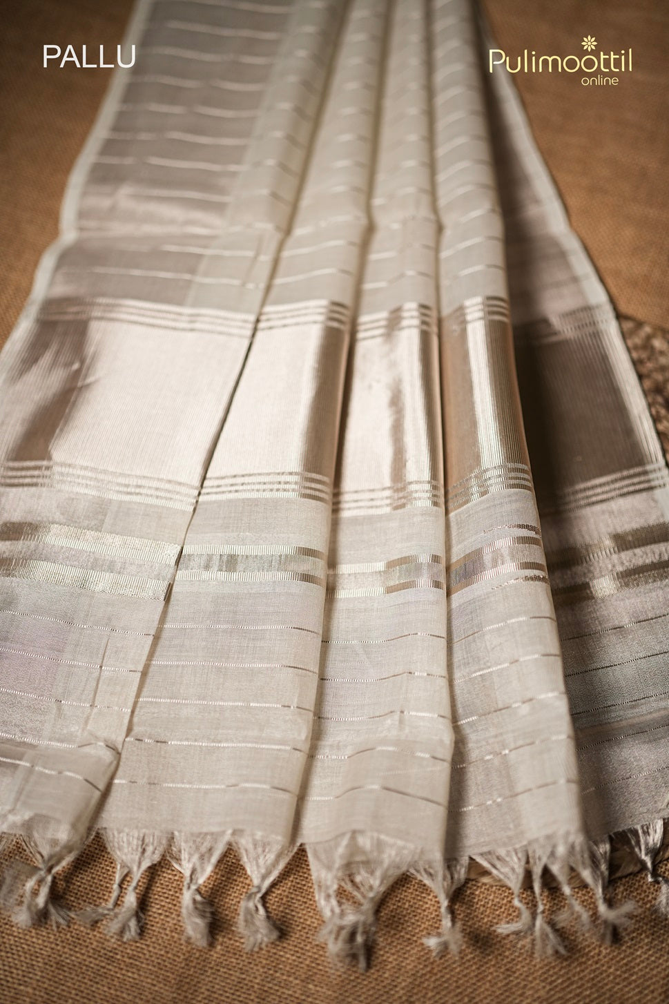 Kerala Traditional Silver Tissue Handloom Set Saree