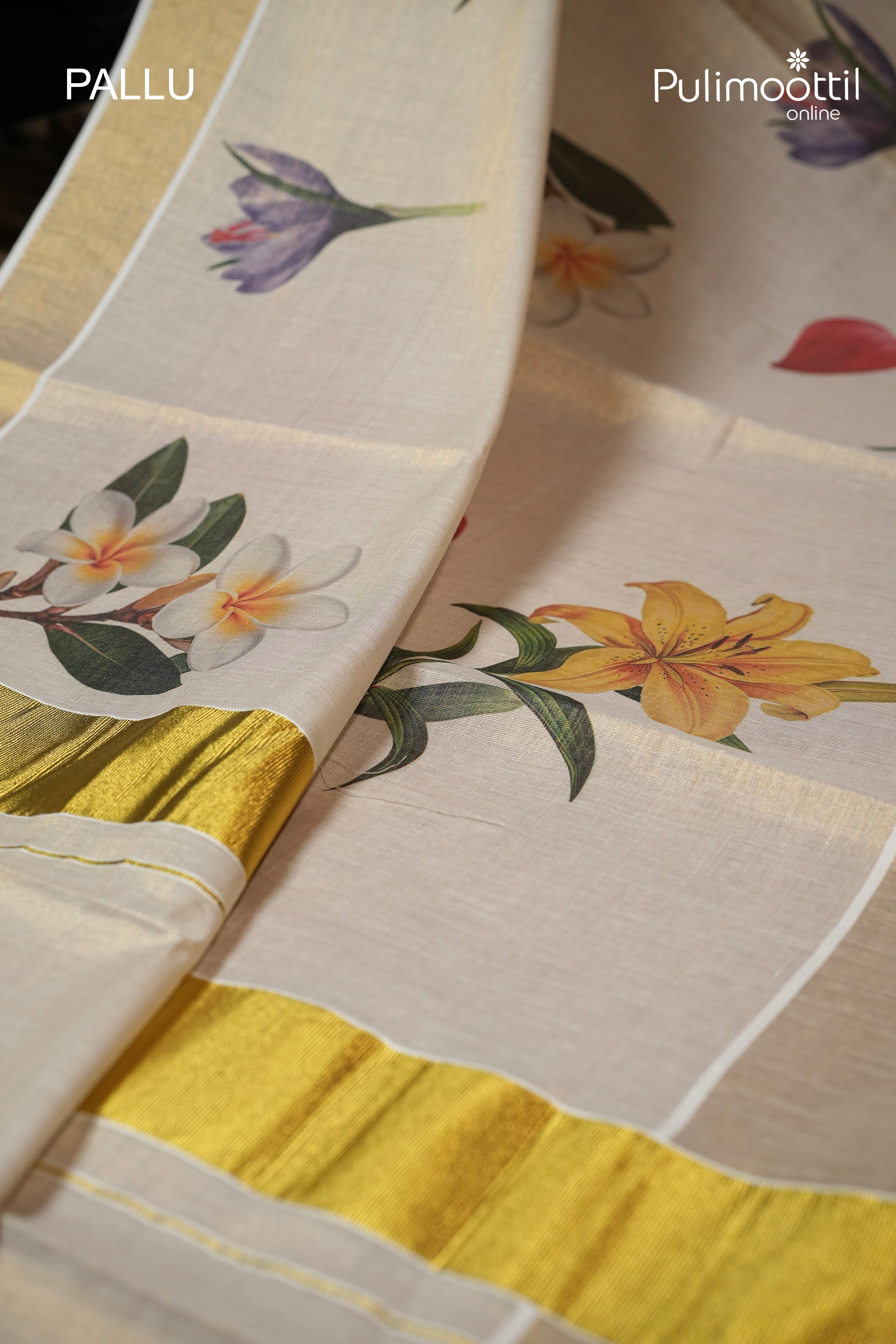 Kerala Traditional Golden Tissue Set Saree