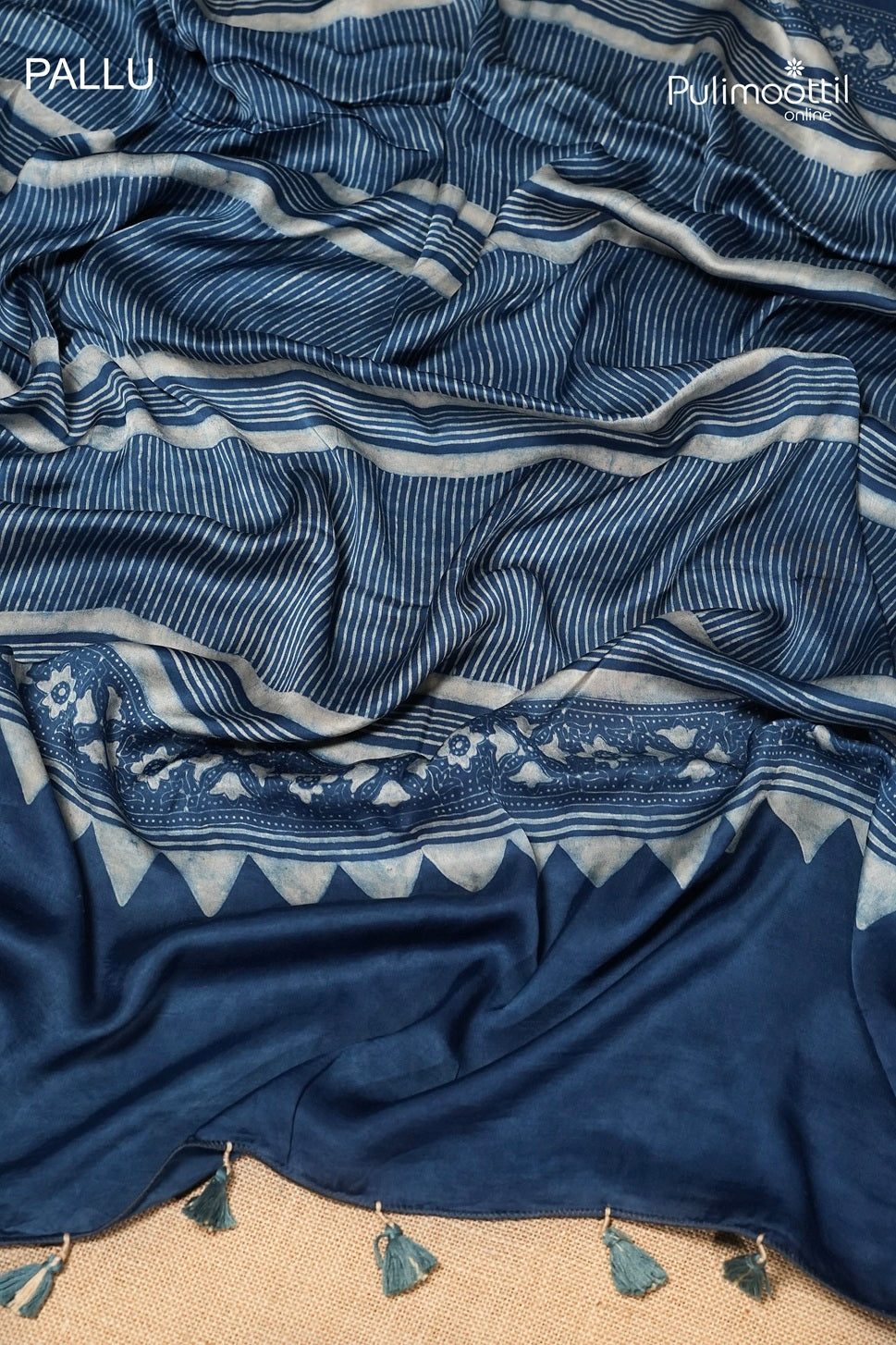 Dark Steel Blue Colour Modal Silk Saree