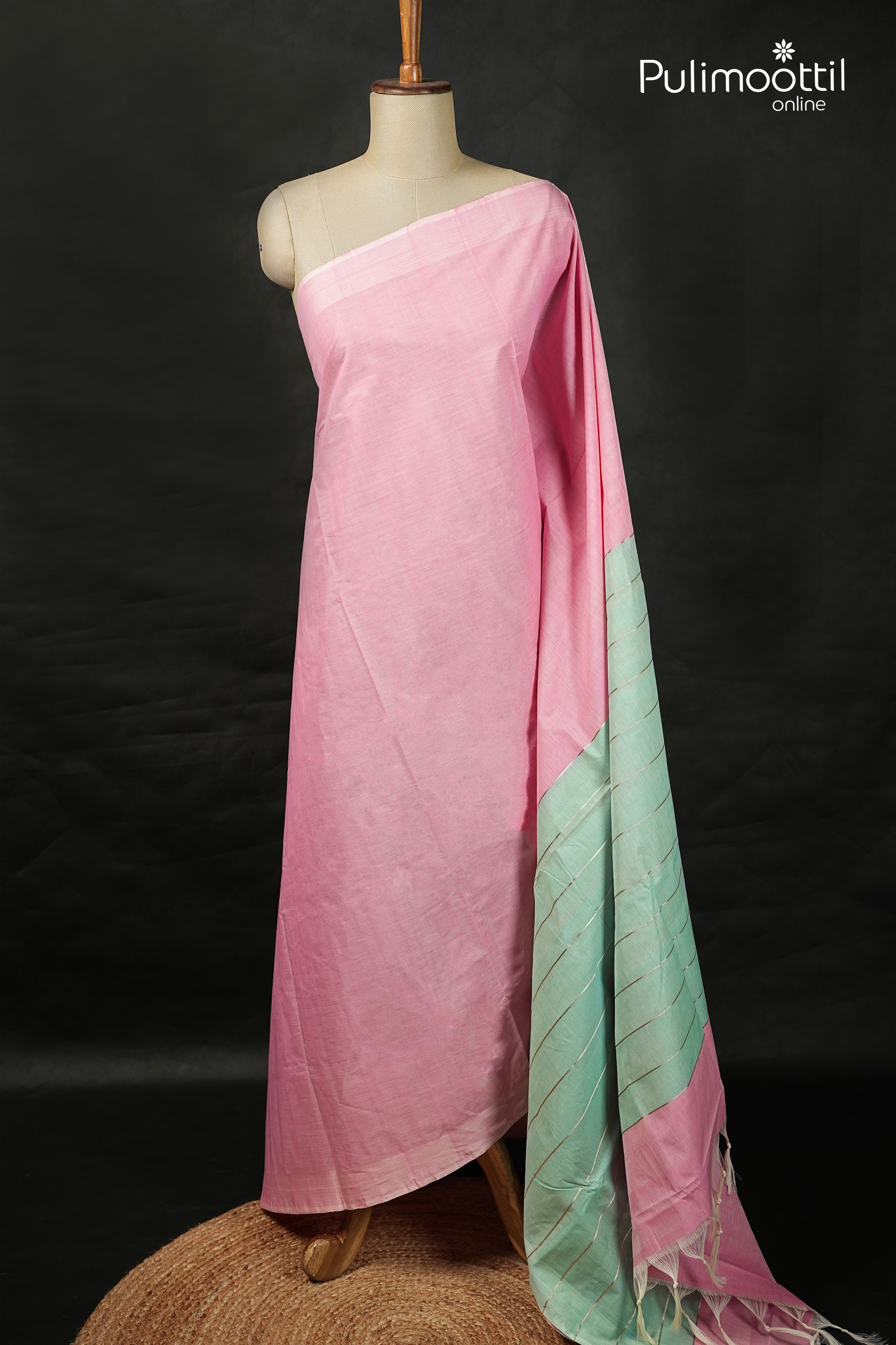 Light Pink Colour Handloom Cotton Saree