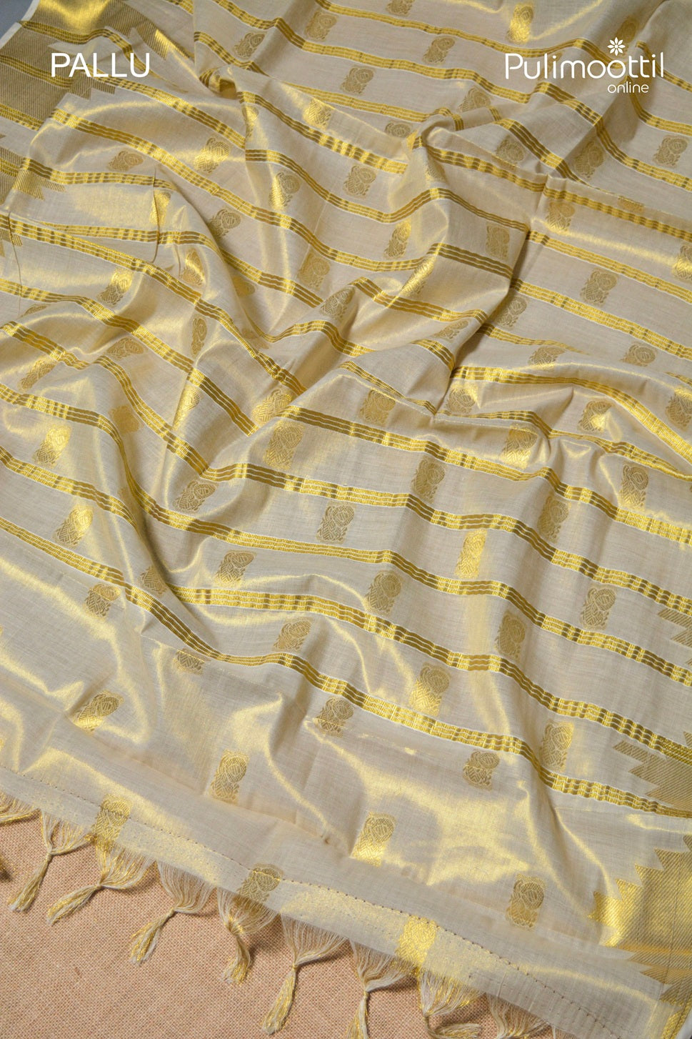 Kerala Traditional Golden Tissue Set Saree