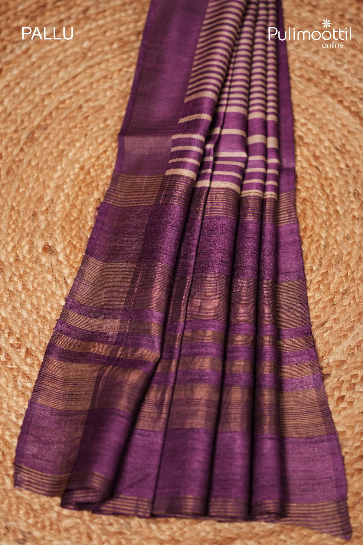 Violet colour Jute Silk Saree