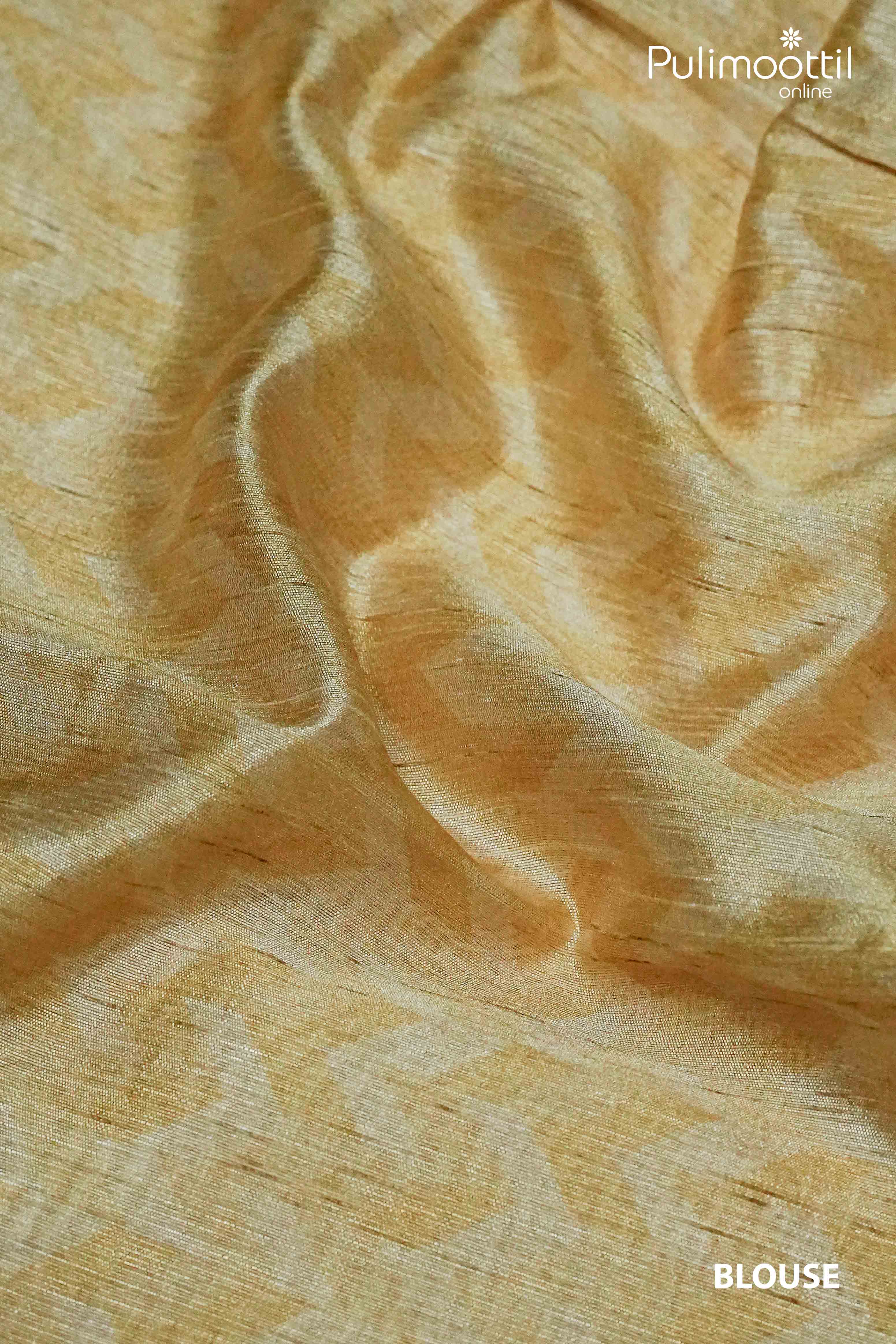 Light Golden Colour Semi Jute Saree